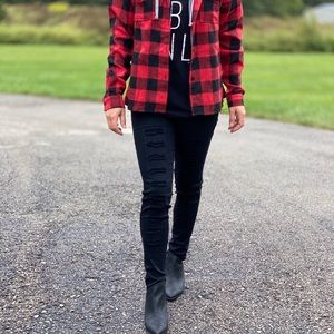 High Waist Distressed Jeggings*Plus Size Available